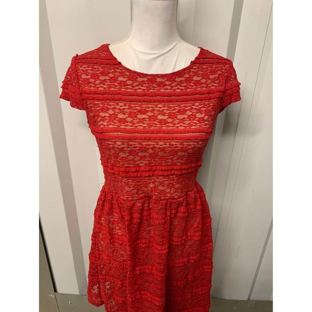 Enfocus Dress Business Casual Boho Whimsigoth Y2K Lined Lace Red Size 8 Women's - Picture 3 of 5